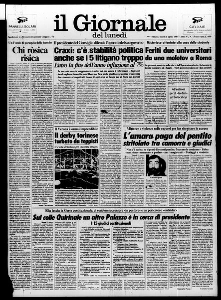 Il giornale del lunedi